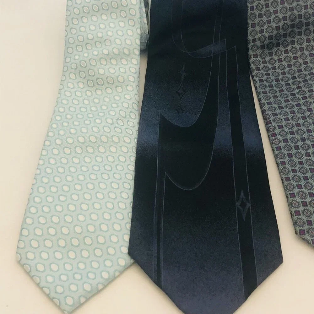 Set Of Four Blue Silk Ties Fleet Street J Ferrar Michael Strahan Signorcelli